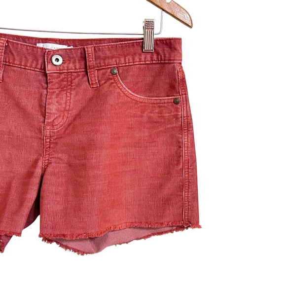 Carve Designs Womens Oahu Corduroy Cut Off Shorts 4 Brick Red Frayed Hem Boho - Picture 2 of 6